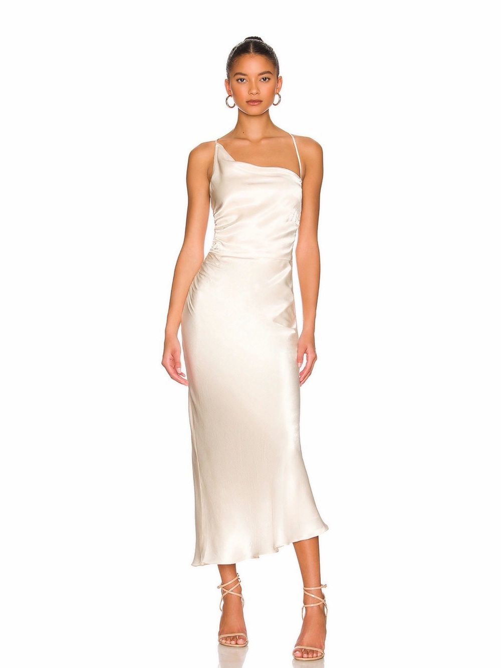 Shona Joy La Lune One Shoulder Cowl Back Maxi Dress - Cream $320 MSRP SIZE 2